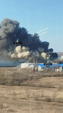 В Киеве крупный пожар. Горят складские помещения, дым виден далеко за пределами города — пишут местные каналы