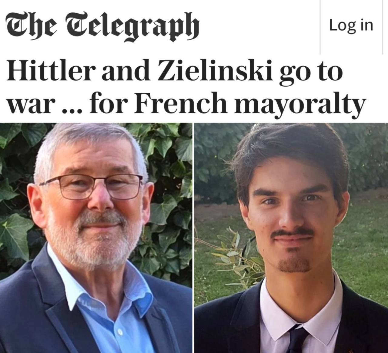 «Гитлер и Зелински закончили войну за пост французского мэра»: «Гитлер» победил «Зеленского» на выборах во Франции