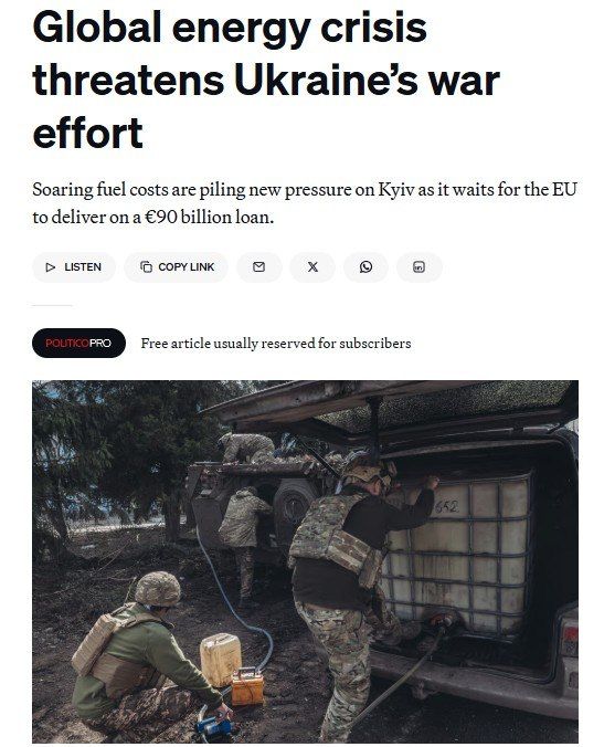 ‘Топливо в рядах ВСУ сильно ограничено’ – боевики Зеленского страдают от войны США с Ираном