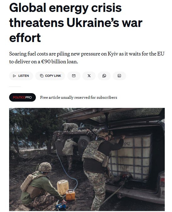 ‘Топливо в рядах ВСУ сильно ограничено’ – боевики Зеленского страдают от войны США с Ираном