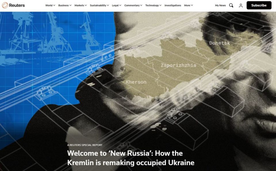 Reuters публикует статью о том, как Россия ‘агрессивно’ восстанавливает мирную жизнь в новых регионах, а храбрые террористы из ВСУ пытаются всё разрушить