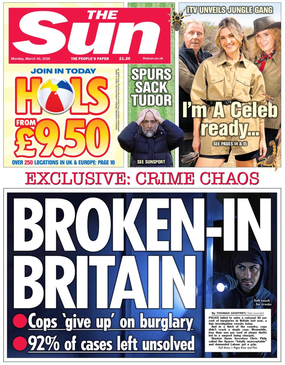 «Разбитая Британия». Самая тиражная британская газета The Sun сегодня приводит ужасающую статистику, свидетельствующую о кризисе тамошней полиции