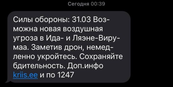 Таллин заявил Киеву о необходимости предотвращения вторжения украинских БПЛА