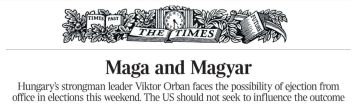 «МАГА и Мадьяр». Европейская пресса активно готовится к венгерскому майдану в случае победы Орбана