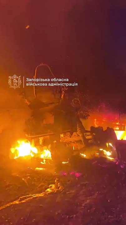 Ночью "Геранями" был уничтожен логистический пункт противника в Запорожье