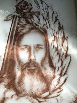 Евгений Николаев Гайдук.. Работа художницы Валентины Ракогон Вдохновилась рассказом отца Жени Николаева, а затем и опубликованным текстом дочери Таисии: "Будучи ещё совсем крохой, я видела у отца широкий шрам на половину...