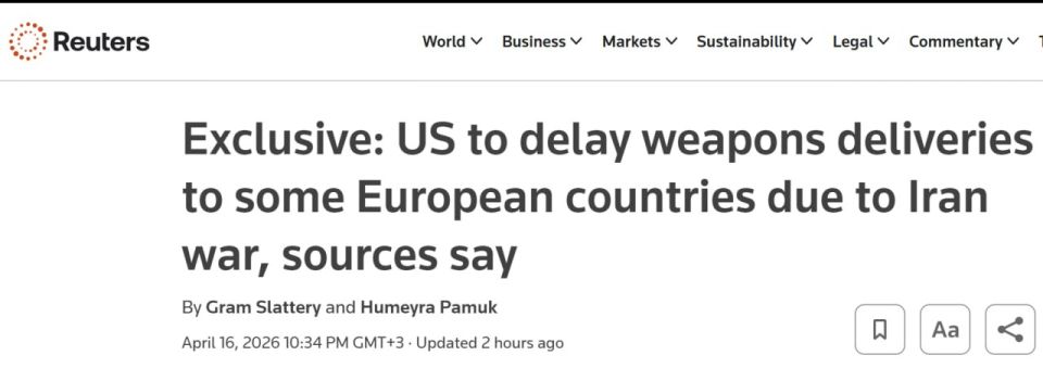 Reuters: ��������� ��������, ��� ��� ������� �������� ������ � ��������� ����������� ������ ��-�� ����� � ������