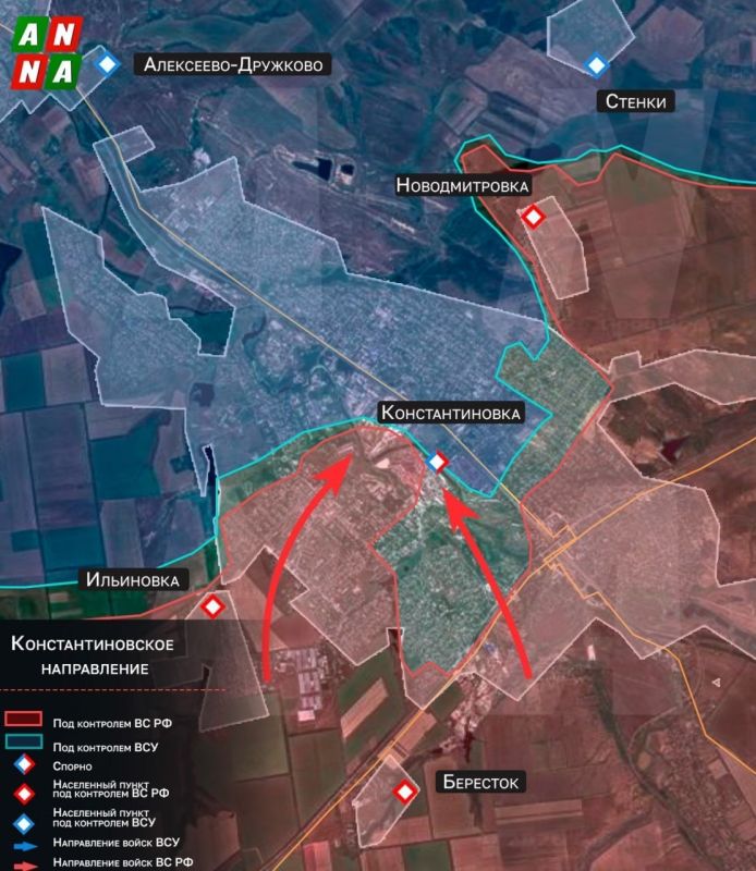 Российские военные прорвались на территорию промзоны в центре Константиновки