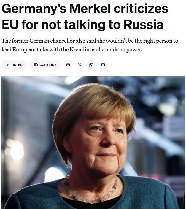 #иносми. Меркель отказалась быть посредником в переговорах России и ЕС, – Politico