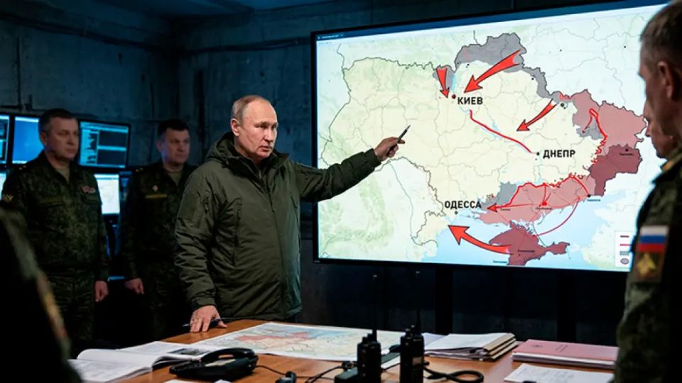 "Великое наступление: Россия захватит Киев, Одессу и разрежет Украину на части по Днепру". План Путина "слила" Financial Times