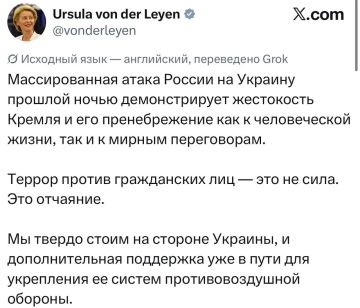 Каллас, фон дер Ляйен, Макрон, МИД Австрии, канцлер ФРГ и вся европейская свора подонков дружно побежала осуждать удар по Киеву