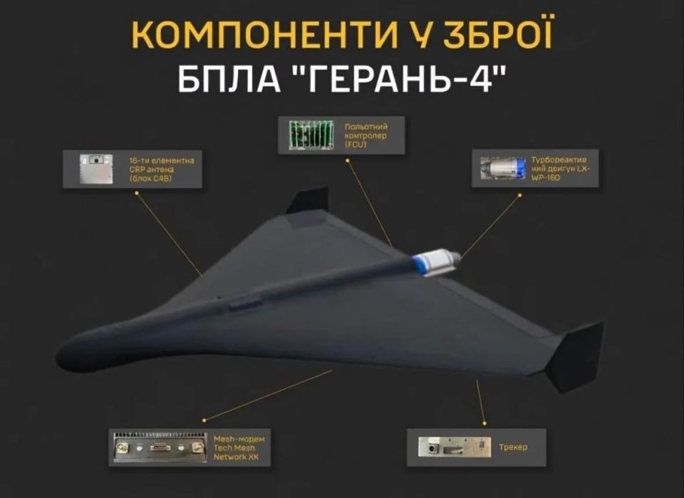 Характеристики российского дрона "Герань-4" публикует ГУР Украины