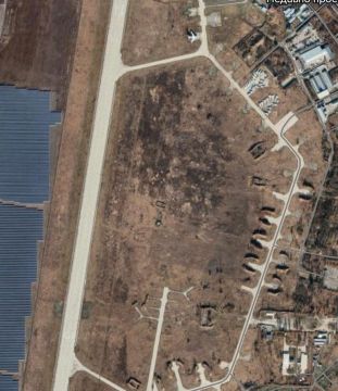 Результат прилёта боевых частей ракетного комплекса "Орешник" по военному аэродрому в Белой Церкви под Киевом в ночь на 24 мая