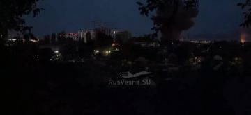 Кадры прилёта российских крылатых ракет по целям в Киеве сегодня ночью