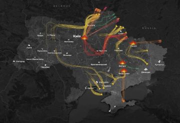 Карта ночных ударов по Украине