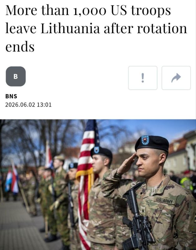 Из Литвы выводят более тысячи американских военных и бронетехнику, сообщает местное издание LRT