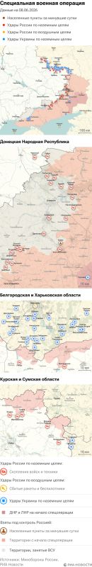 Карта спецоперации Вооруженных сил России на Украине на 08.06.2026