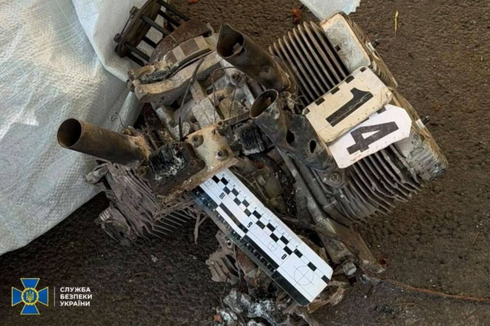 На фото фрагменты якобы ударного БпЛА «Герань-2», которым, по версии СБУ, был нанесен удар по Успенскому собору Киево-Печерской Лавры в Киеве