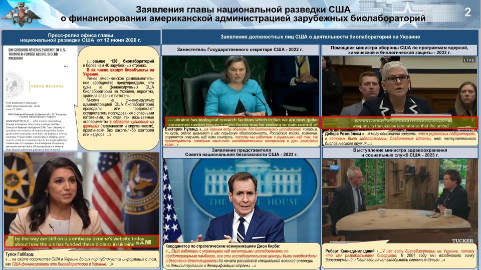 МО РФ располагает новыми важными материалами о военно-биологической деятельности Пентагона