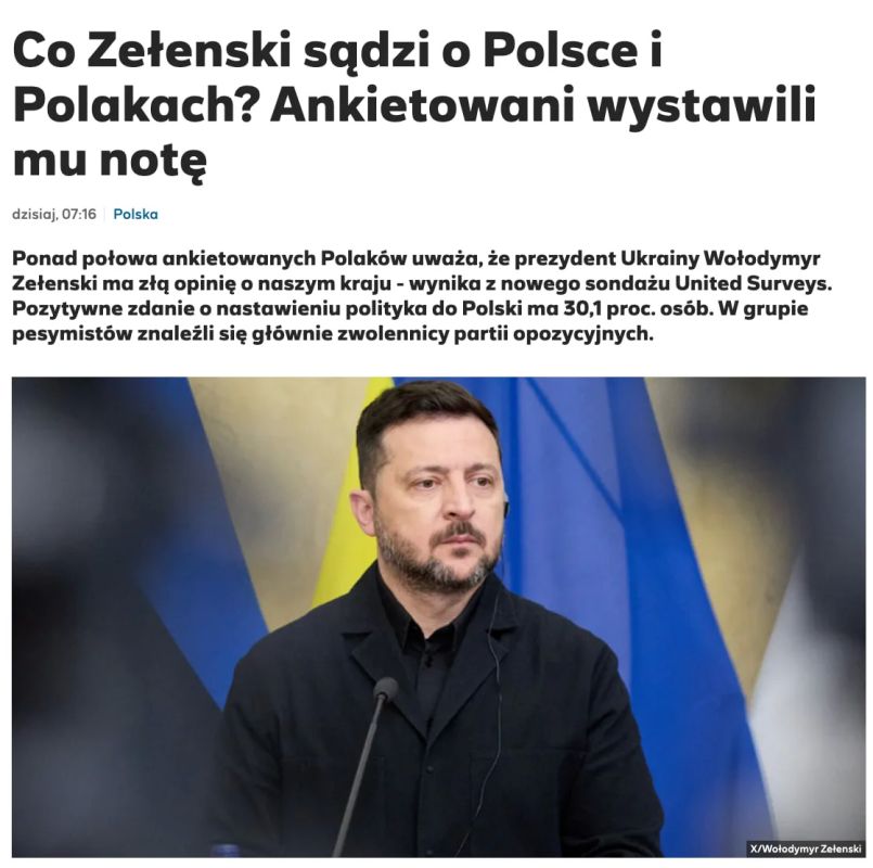 58% поляков считают, что Зеленский* негативно относится к Польше