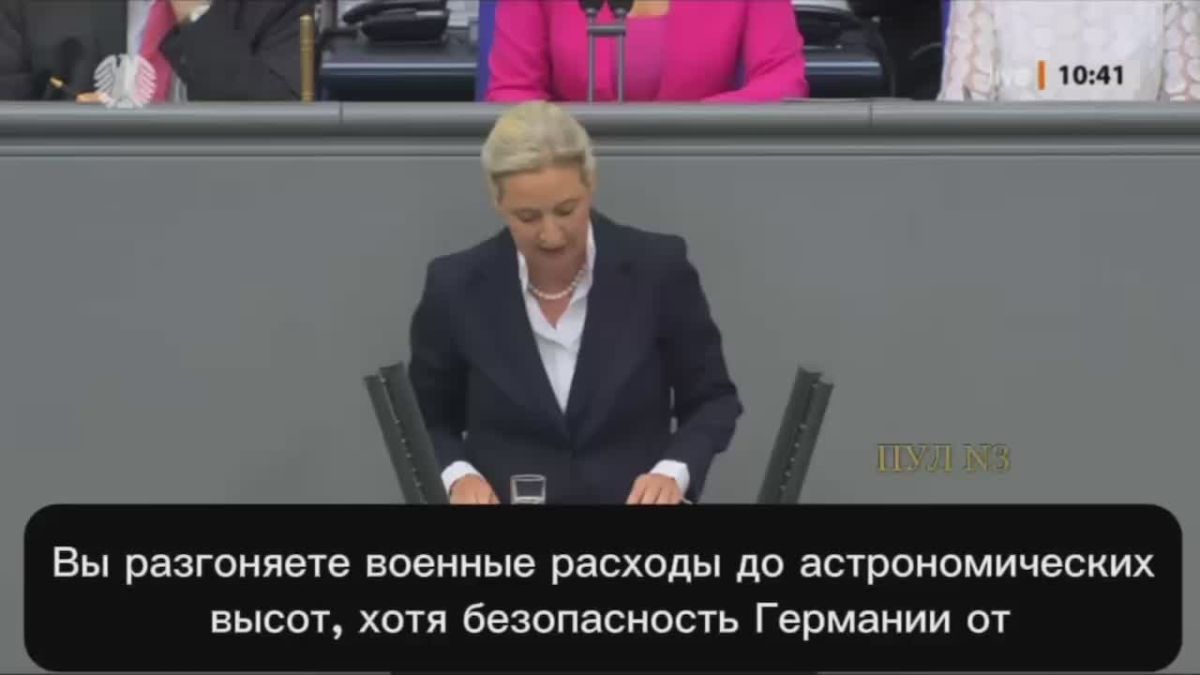 Лидер «Альтернативы для Германии» Алис Вайдель - обвинила Мерца в развале промышленности ради военных поставок Украине: