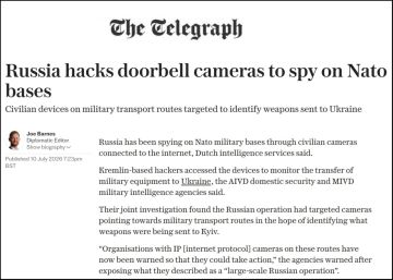 Юрий Котенок: The Telegraph жалуется, что российские хакеры якобы взломали подключенные к Сети камеры видеонаблюдения вблизи логистических маршрутов НАТО