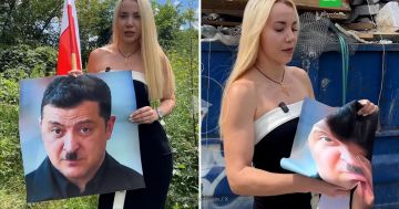 Кандидат в мэры Кракова выбросила на помойку портрет Зеленского