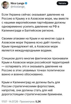 «Если Украина сейчас оказывает давление на Россию в Крыму и в Азовском море, мы вместе с нашими европейскими партнёрами должны одновременно усилить давление на РФ в Калининграде и Балтийском регионе»