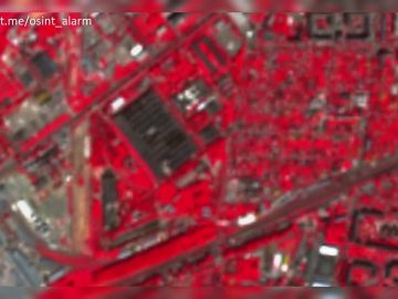 Спутниковые снимки низкого разрешения последствий вторичной детонации на складе боеприпасов завода «Визар» в городе Вишневое под Киевом