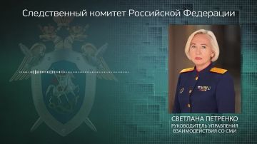 Официальный представитель СК России Светлана Петренко: