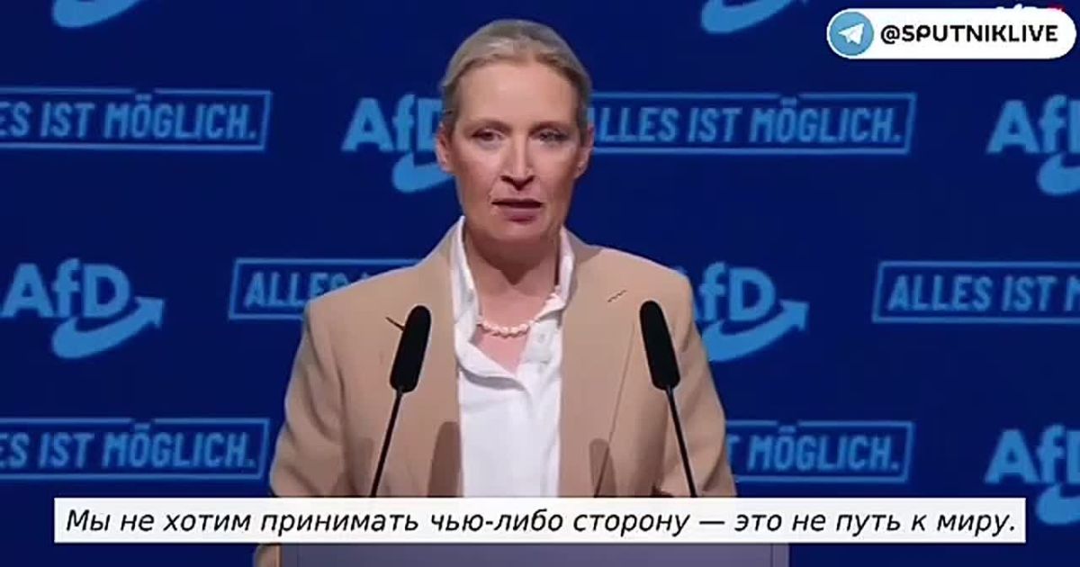 "Мы прекратим всю помощь Украине — больше никаких денег, оружия и солдат", — лидер немецкой партии "Альтернатива для Германии"