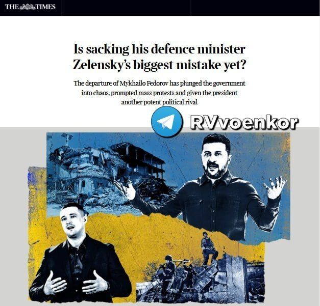 Экс-министр обороны Украины Федоров похоже метит на место Зеленского, — The Times