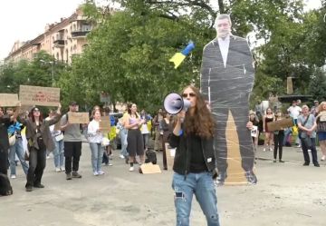Девятый день протестов в Киеве из-за отставки министра обороны: украинцы принесли картонного Фёдорова