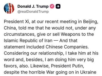 Михаил Онуфриенко: Трамп, этот рыжий прохвост, заявил, что не продаёт и никогда не продавал оружие Украине, а президенту Си Цзиньпину всю эту неправду про него сказал злой Путин, который "ведёт ужасную войну на Украине"