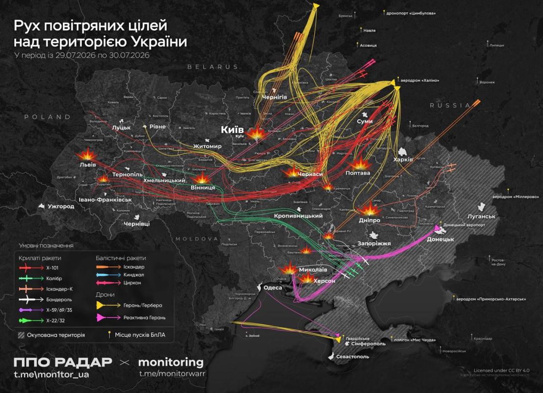 «Очередной массированный ракетно-дроновый удар по территории Украины