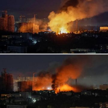 Панорама ночных ударов по объектам ВПК Украины в Киеве