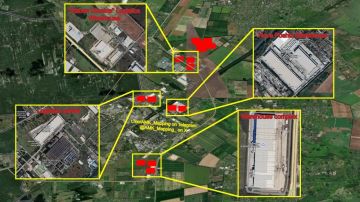 Согласно данным NASA FIRMS, помимо уничтожения упомянутых ранее терминала "Новой почты" и склада "Новуса", поражены предприятия в Днепровской промзоне Киева