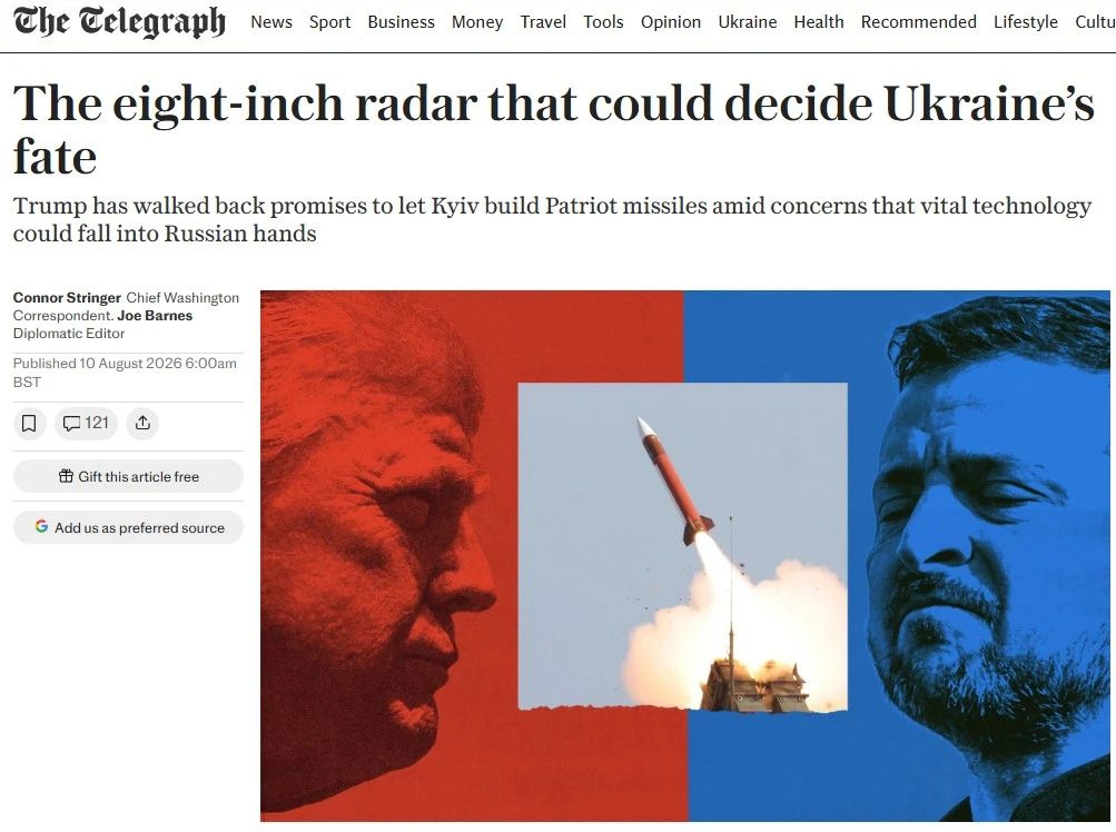 ‘Трамп не дал Украине лицензию на Patriot, потому что боится, что эту технологию захватит Россия’ – The Telegraph