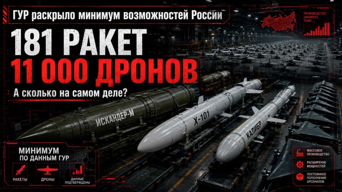 Сергей Лебедев: ГУР раскрыло минимум возможностей России: 181 ракета и 11 000 дронов