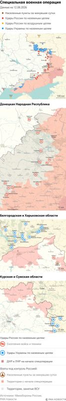 Карта спецоперации Вооруженных сил России на Украине на 12.08.2026