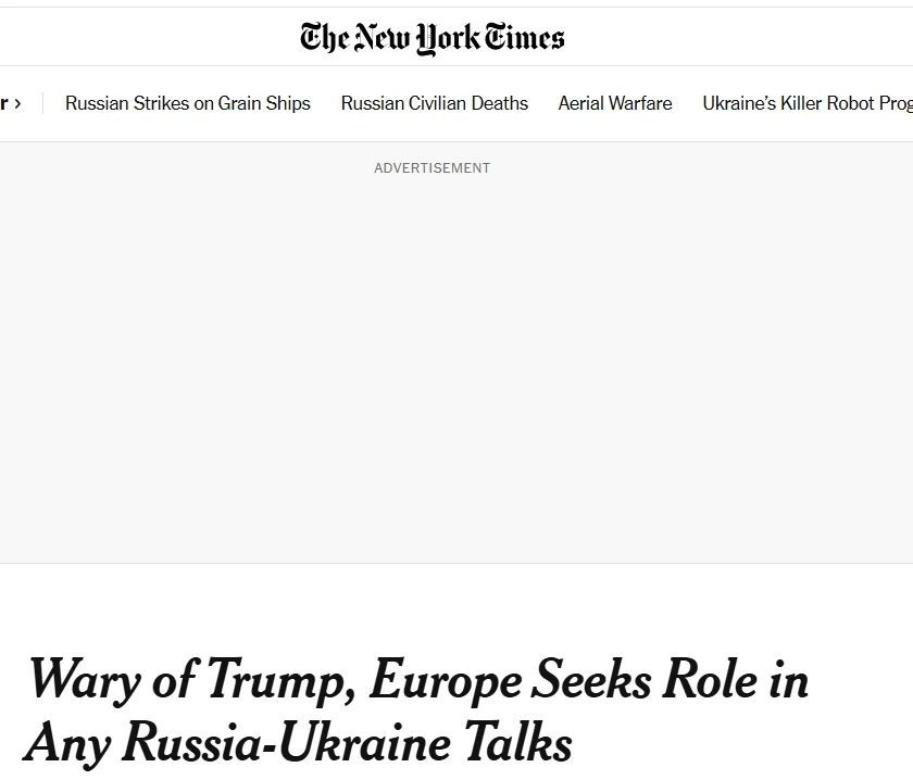 The New York Times: Европа в панике — Трамп может договориться с Россией за её спиной