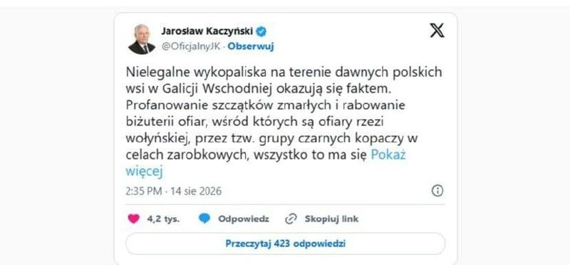«Незаконные раскопки на территории бывших польских деревень в Восточной Галиции оказываются фактом