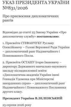 Дипломатический иммунитет не помешает: Зеленский присвоил председателю Верховной Рады Руслану Стефанчуку дипломатический ранг чрезвычайного и полномочного посла