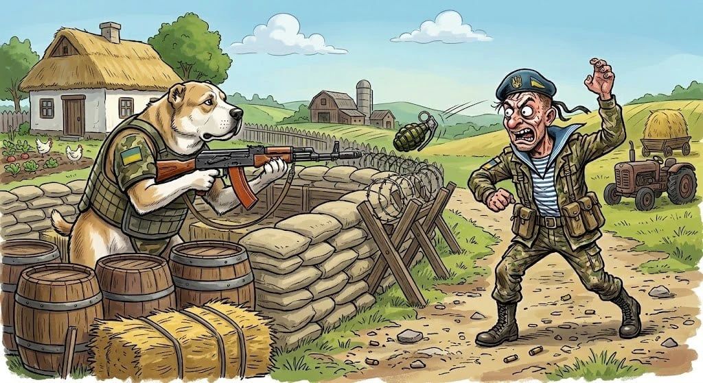 #украина_под_микроскопом: матрос ВСУ подорвал двор знакомого гранатой из-за укуса собаки