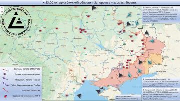 Анимированная схема ударов по территории Украины 07:30 27 августа 2026 – 07:30 28 августа 2026 года