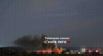 В Погребах Броварского района Киевской области после прилета начался пожар