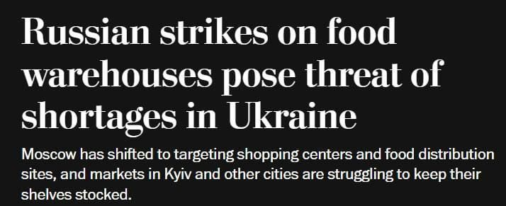 Роман Насонов: В западных СМИ, в том числе в The Washington Post, появились публикации о том, что после серии российских ударов по логистическим объектам на Украине в магазинах начали фиксировать перебои с товарами первой...