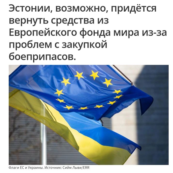 Эстонии, возможно, придется вернуть деньги Еврокомиссии, выделенные для закупки боеприпасов Украине