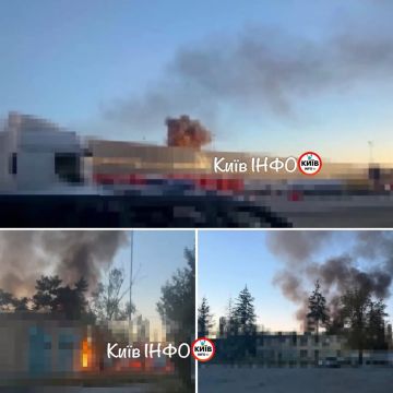Фото горящих после прилетов складов в Борисполе сегодня
