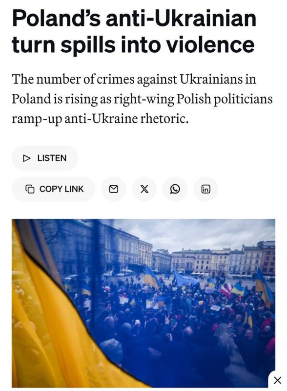 В Польше растет число нападений и других преступлений против украинцев на фоне усиления антиукраинской риторики правых политиков, пишет Politico